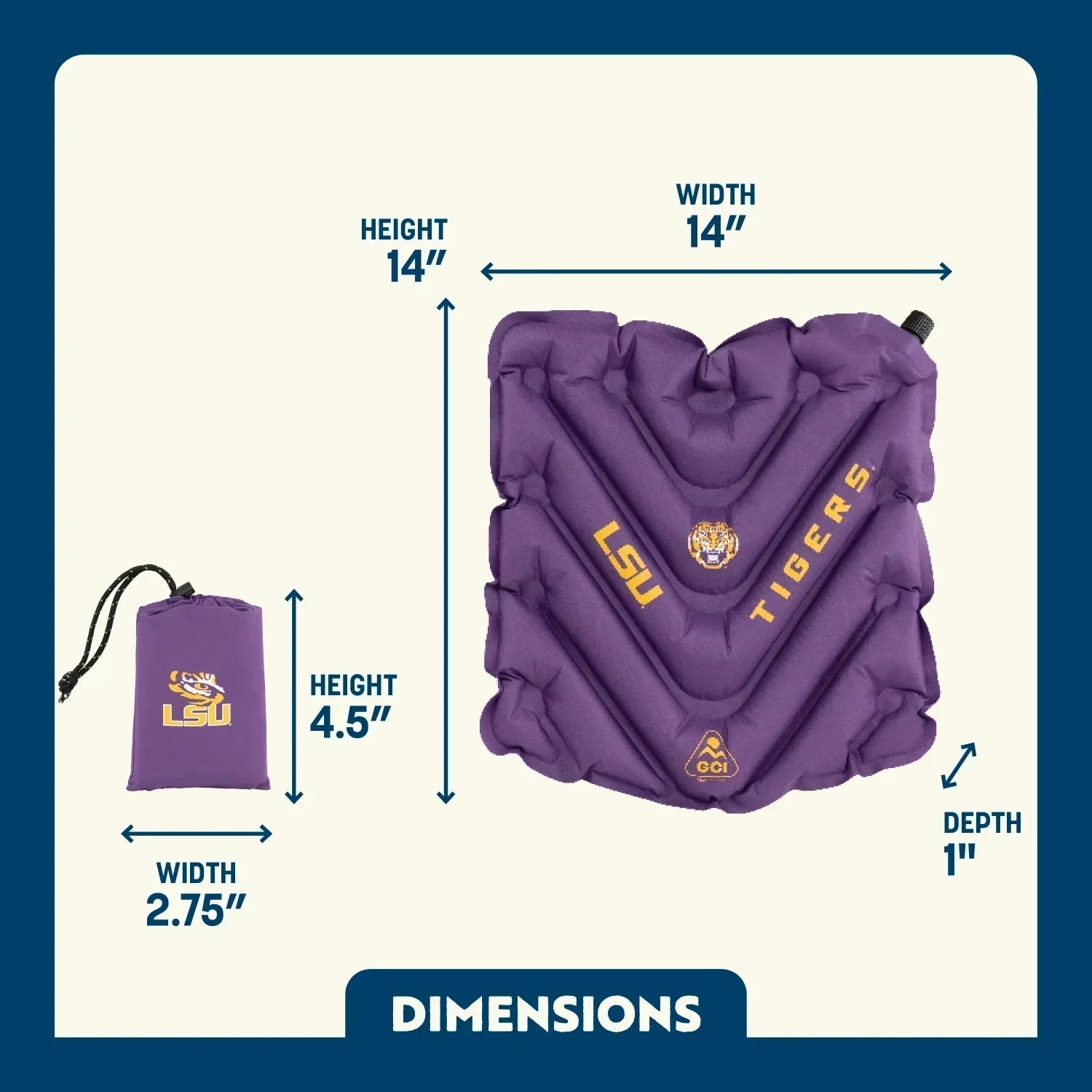 College V Seat™ Inflatable Stadium Cushion - LSU Tigers | Reserve QB11