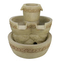 Northlight 18.25" Prelit LED Three Tier Floral Bowl Garden Water Fountain Outdoor Decoration - Brown