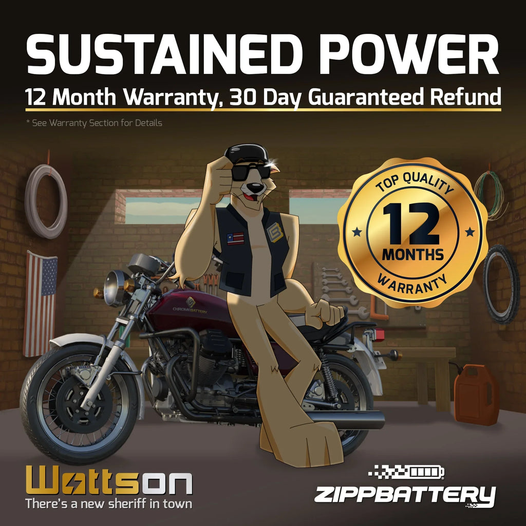 Zipp Battery YTX7L-BS (7L-BS 12 Volt,6 Ah, 75 CCA) Motorcycle Battery Kawasaki 250cc Ex250 Ninja 1996