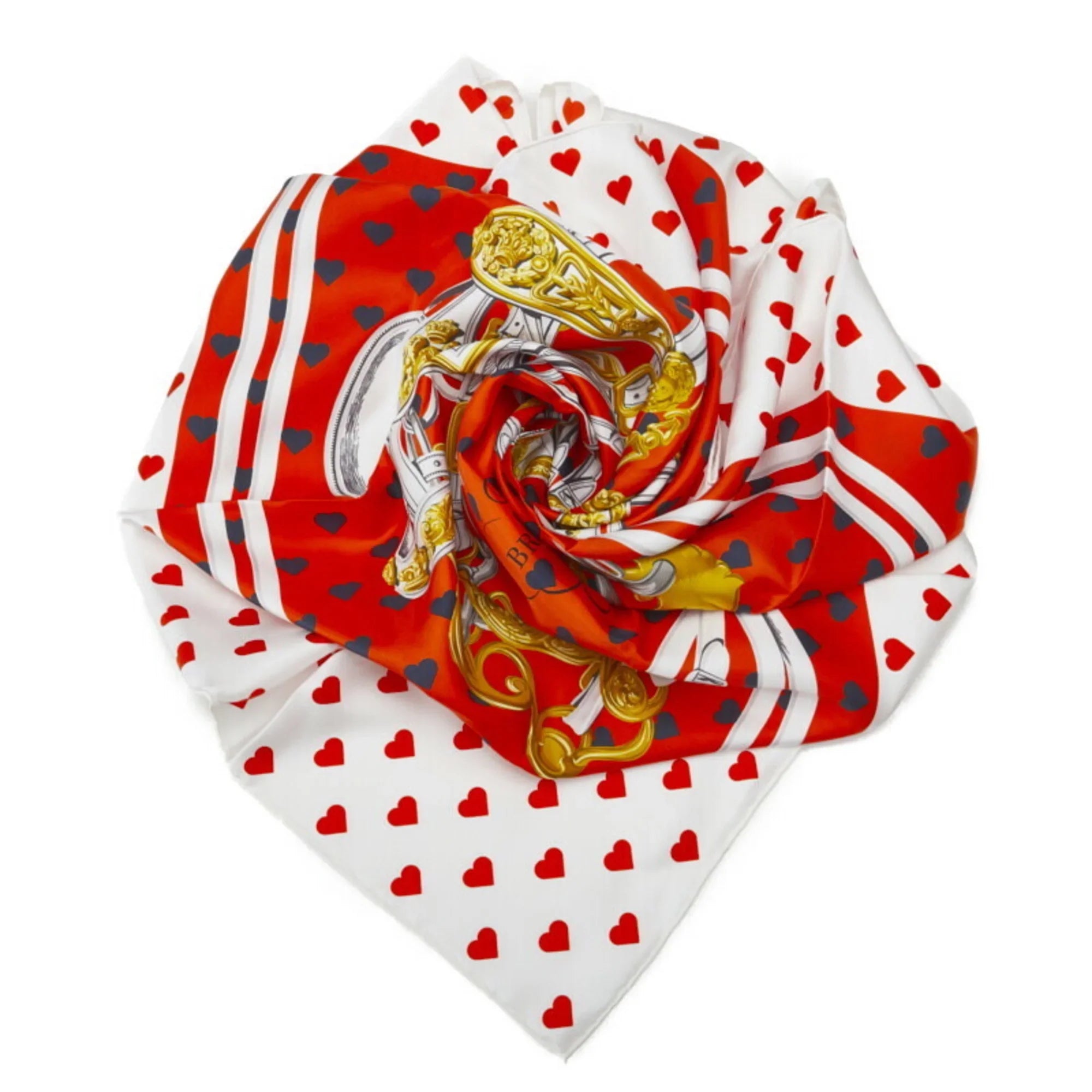 Pre-Owned Hermes Carre 90 BRIDES de GALA Ceremony Horse Bridle Scarf Muffler White Multicolor Silk Women's HERMES (Good)