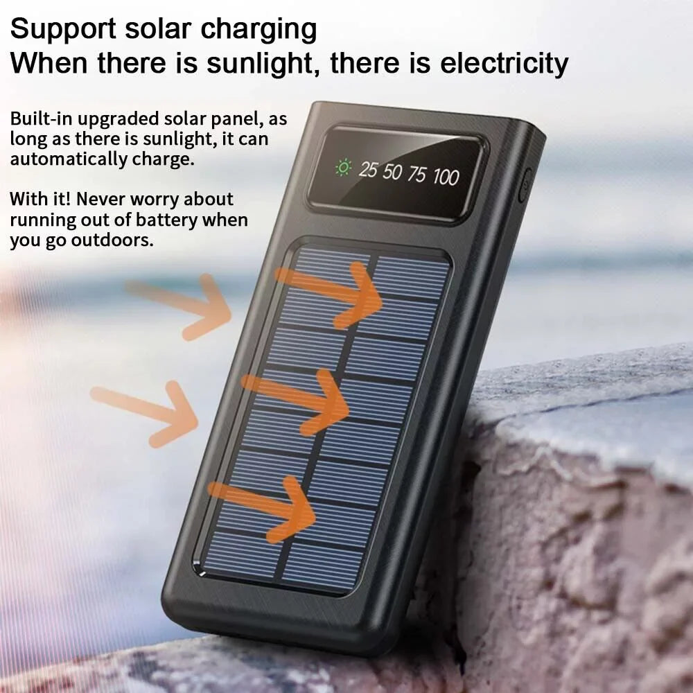 Waterproof Solar Power Bank 9000000mAh Portable External Battery Charger