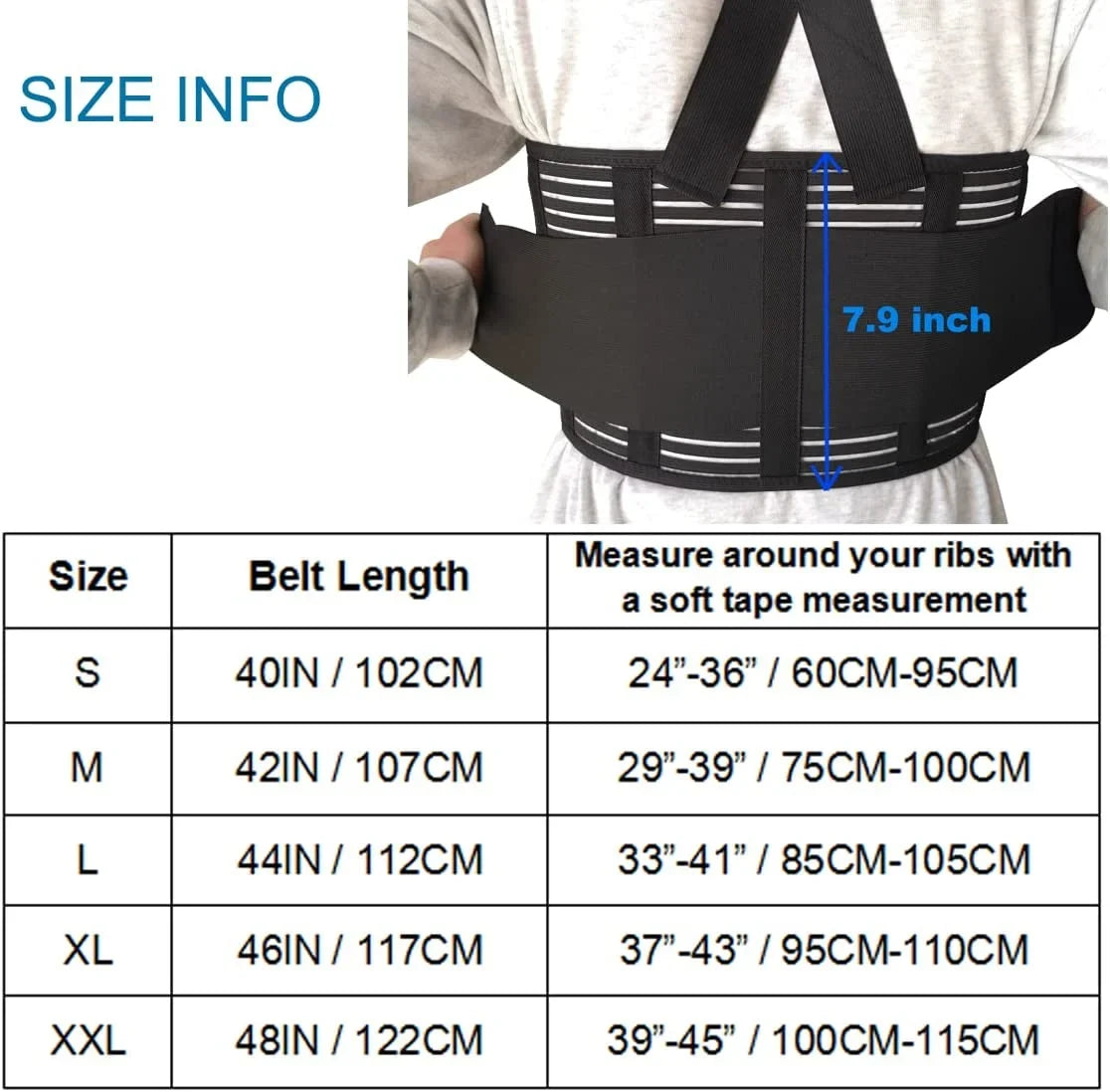 Solmyr Rib and Chest Support Brace, Broken Rib Brace, Breathable Rib Belt Sore or Bruised Ribs Support, Sternum Injuries, Dislocated Ribs Protection, Pulled Muscle Pain (L/XL)