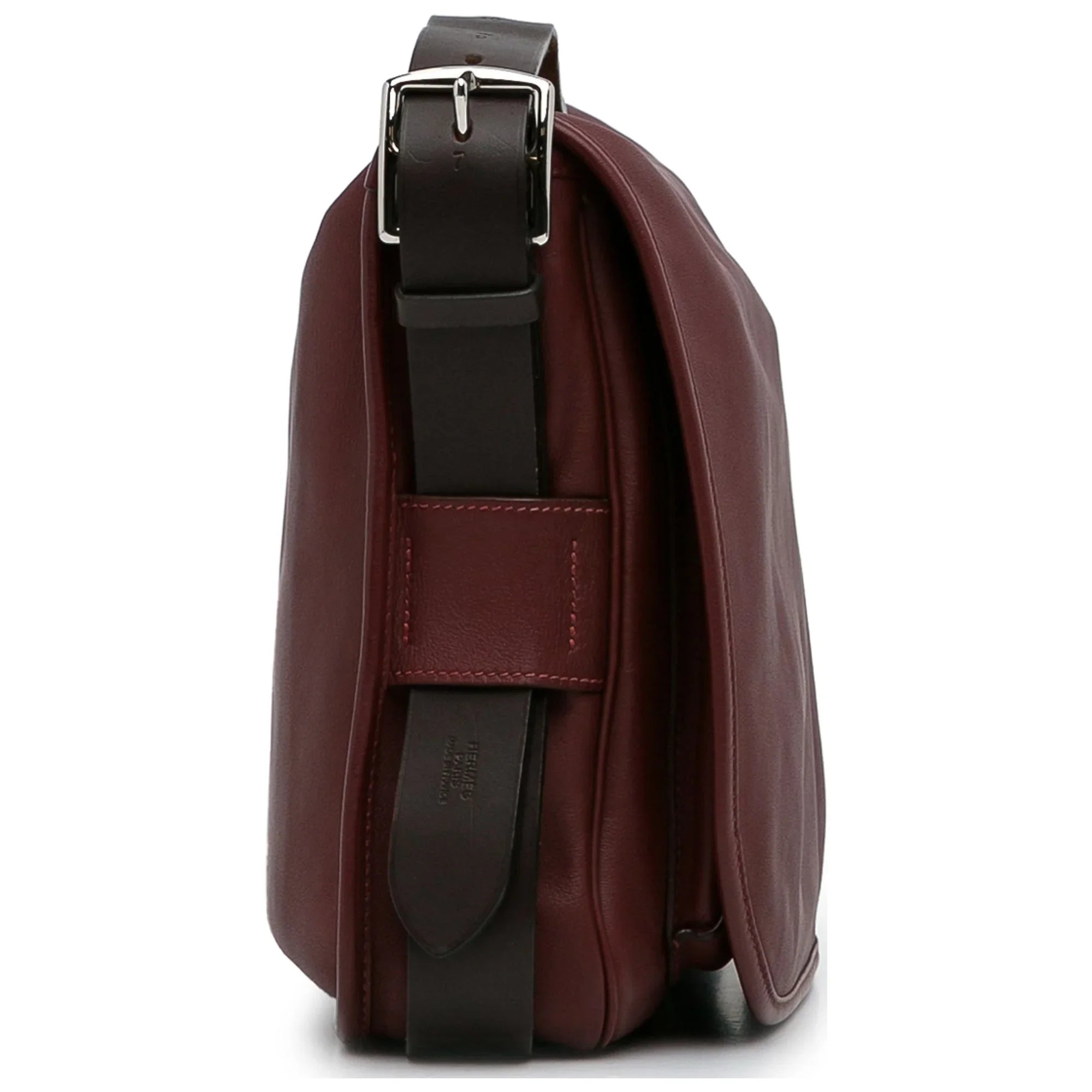 Pre-Owned Authenticated Hermès Sikkim Barda 30 Messenger Bag Calf Leather Red Crossbody Bag Unisex (Good)