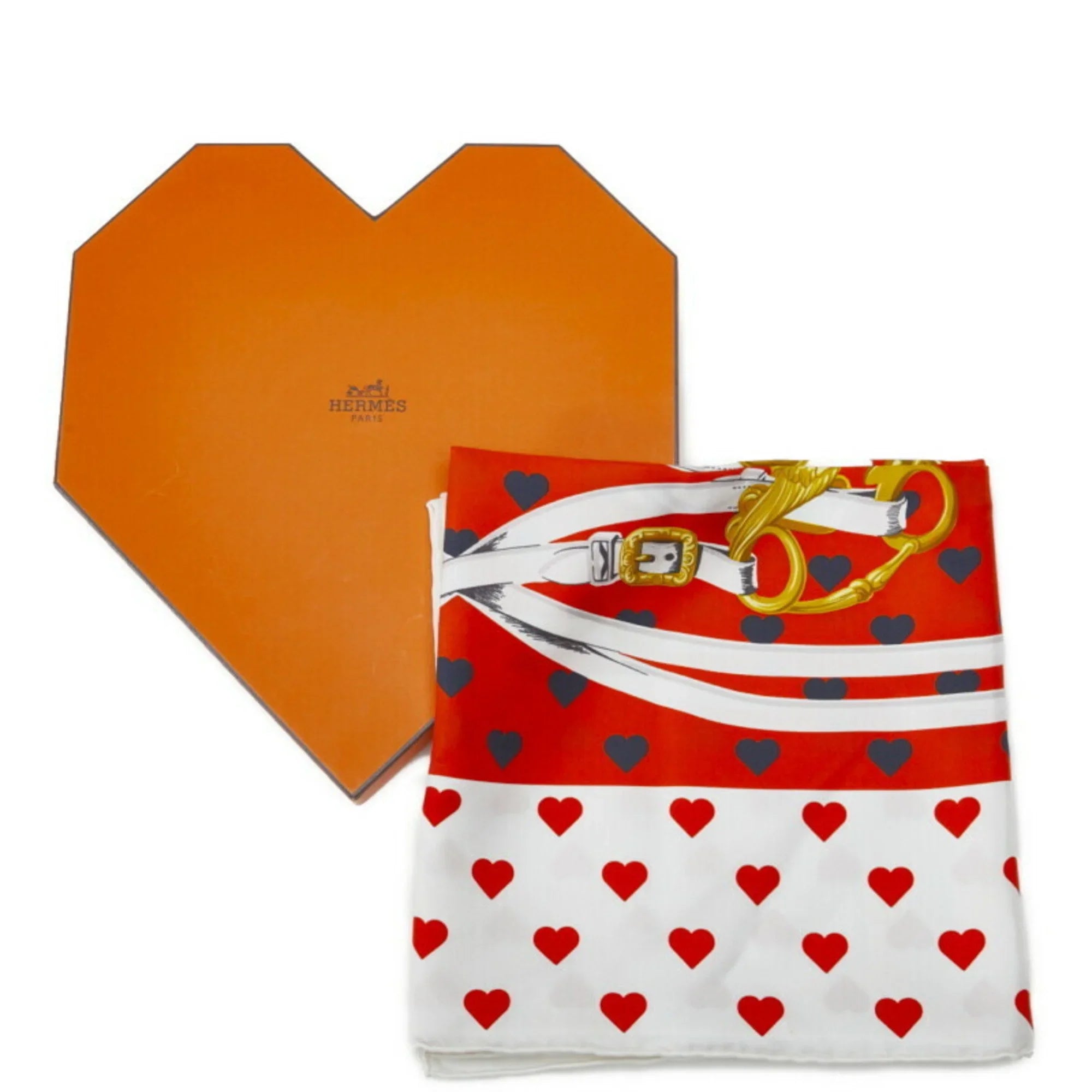 Pre-Owned Hermes Carre 90 BRIDES de GALA Ceremony Horse Bridle Scarf Muffler White Multicolor Silk Women's HERMES (Good)
