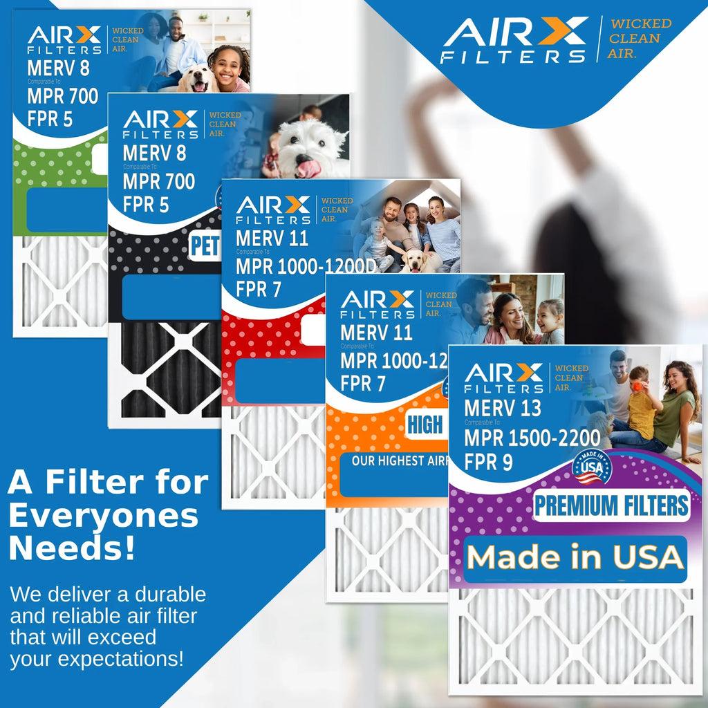 16x22x1 Air Filter MERV 11 Comparable to MPR 1000, MPR 1200 & FPR 7 Electrostatic Pleated Air Conditioner Filter 6 Pack HVAC Premium USA Made 16x22x1 Furnace Filters by AIRX FILTERS WICKED CLEAN AIR.