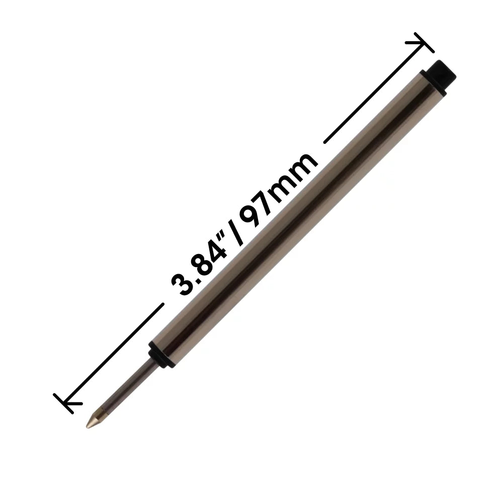 Jaymo Replacement Montblanc 113778 - Measures 3.84 in / 97 mm Long - Capless Rollerball Pen Refill - 24 Blue
