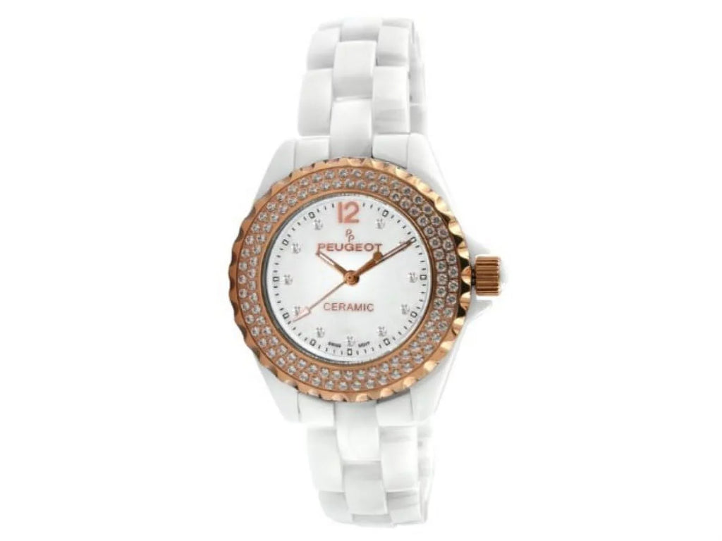 Women's PS4892WR Swiss Ceramic Swarovski Crystal White Dial Watch