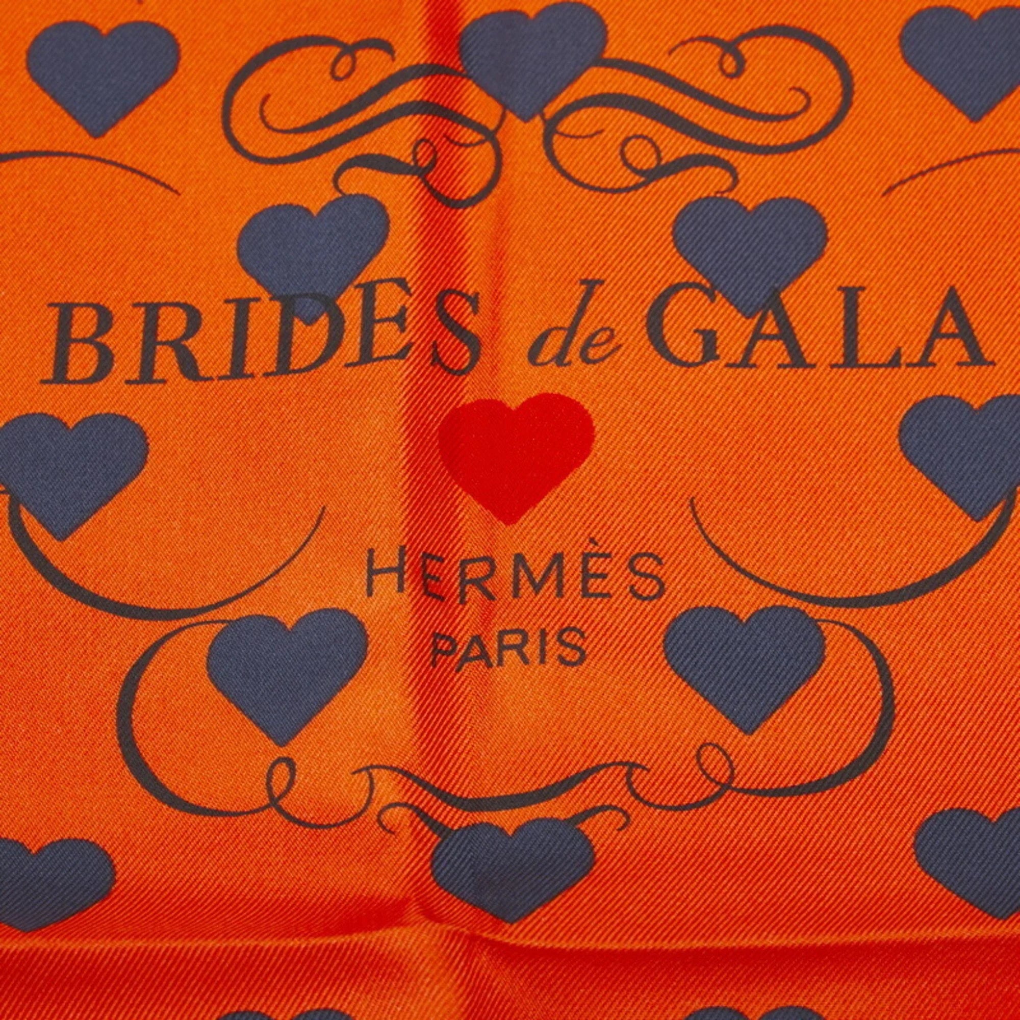 Pre-Owned Hermes Carre 90 BRIDES de GALA Ceremony Horse Bridle Scarf Muffler White Multicolor Silk Women's HERMES (Good)