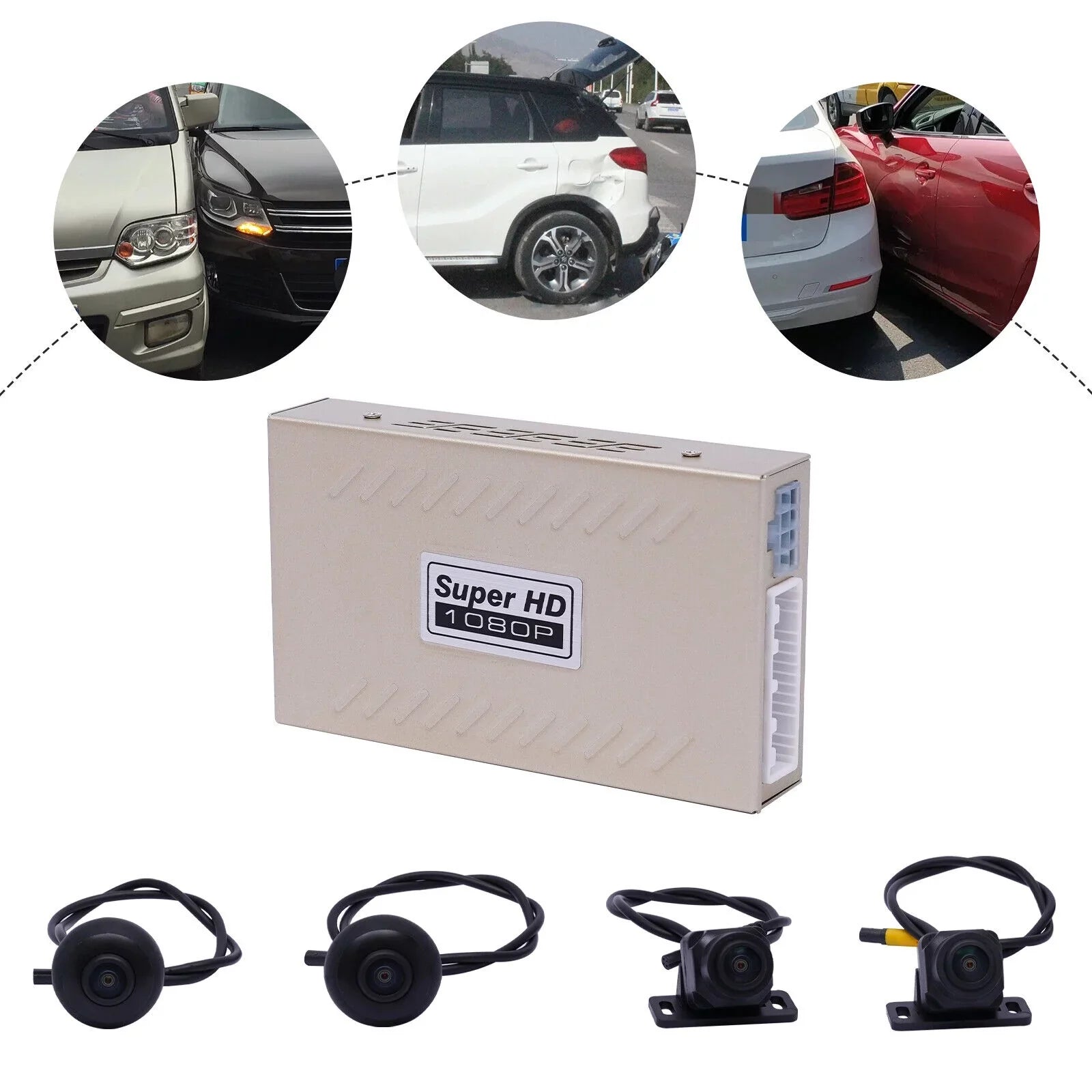 360° Bird View Panoramic System 4-camera 1080P Car DVR Recording Night Vision Recorder
