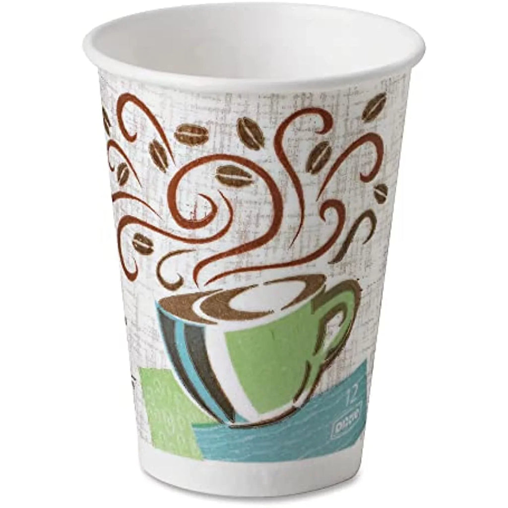 Dixie Perfectouch 12 Oz. Insulated Paper Hot Coffee Cup By Gp Pro (Georgia-Pacific), Coffee Haze, 5342Cdsbp, 160 Cups Per Case, Coffee Haze Design