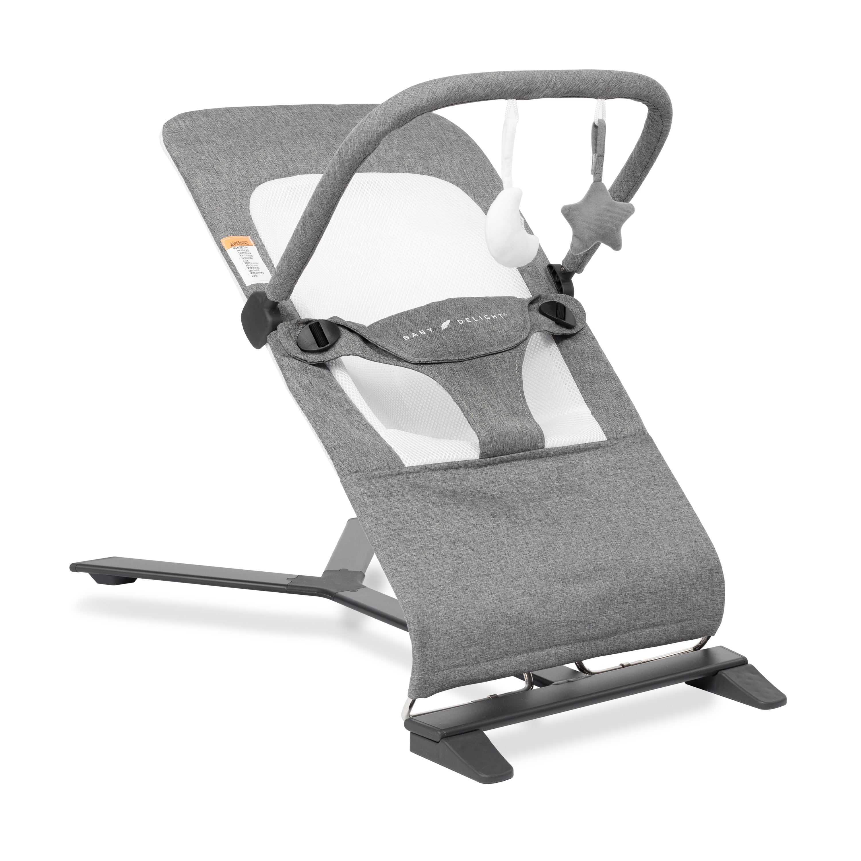 Baby Delight Alpine Deluxe Portable Baby Bouncer, Infants 0-6 Months, Charcoal Tweed