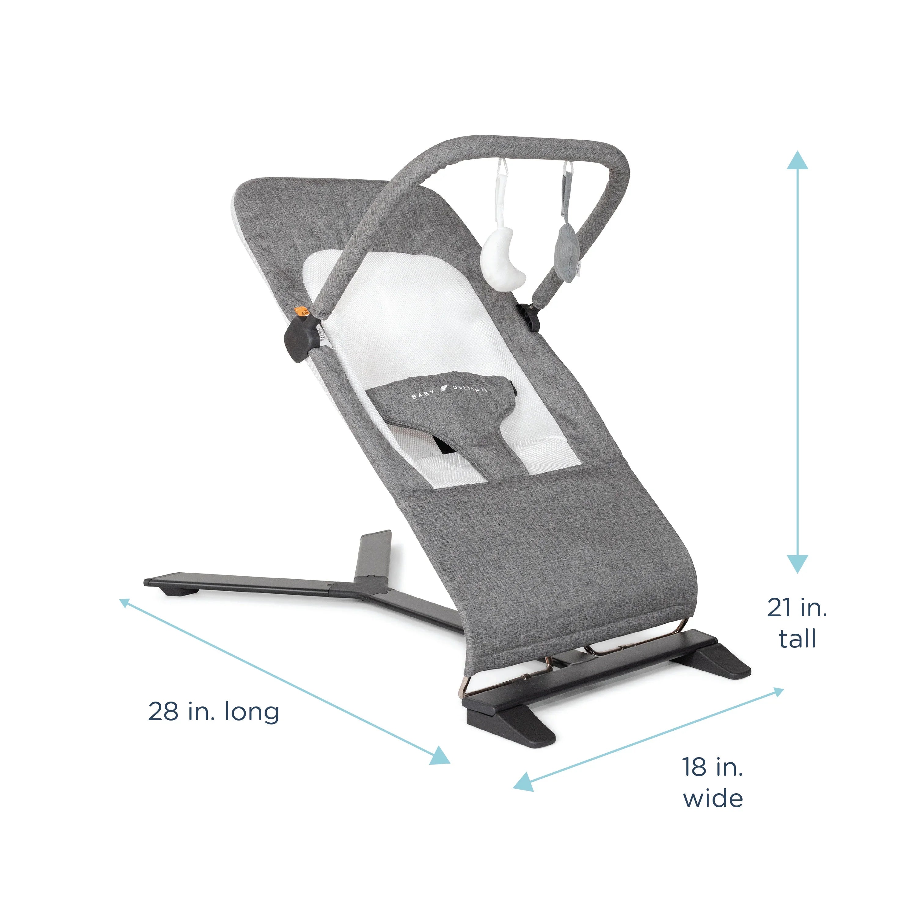 Baby Delight Alpine Deluxe Portable Baby Bouncer, Infants 0-6 Months, Charcoal Tweed