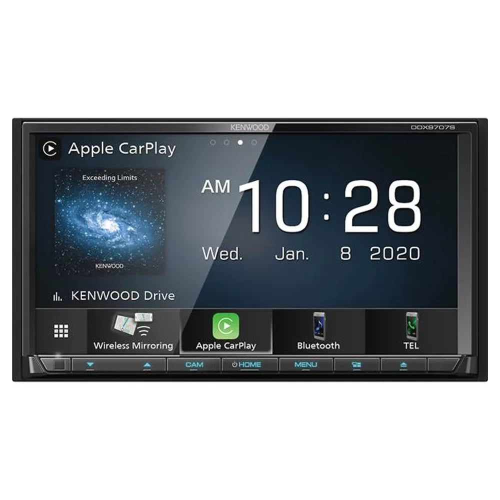 New Kenwood DDX9707S 6.95 Inch DVD Receiver and CMOS-130 Universal Rear View Camera