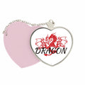 Dragon Animal Myth Wings East West Mirror Travel Purse Makeup Heart Pink