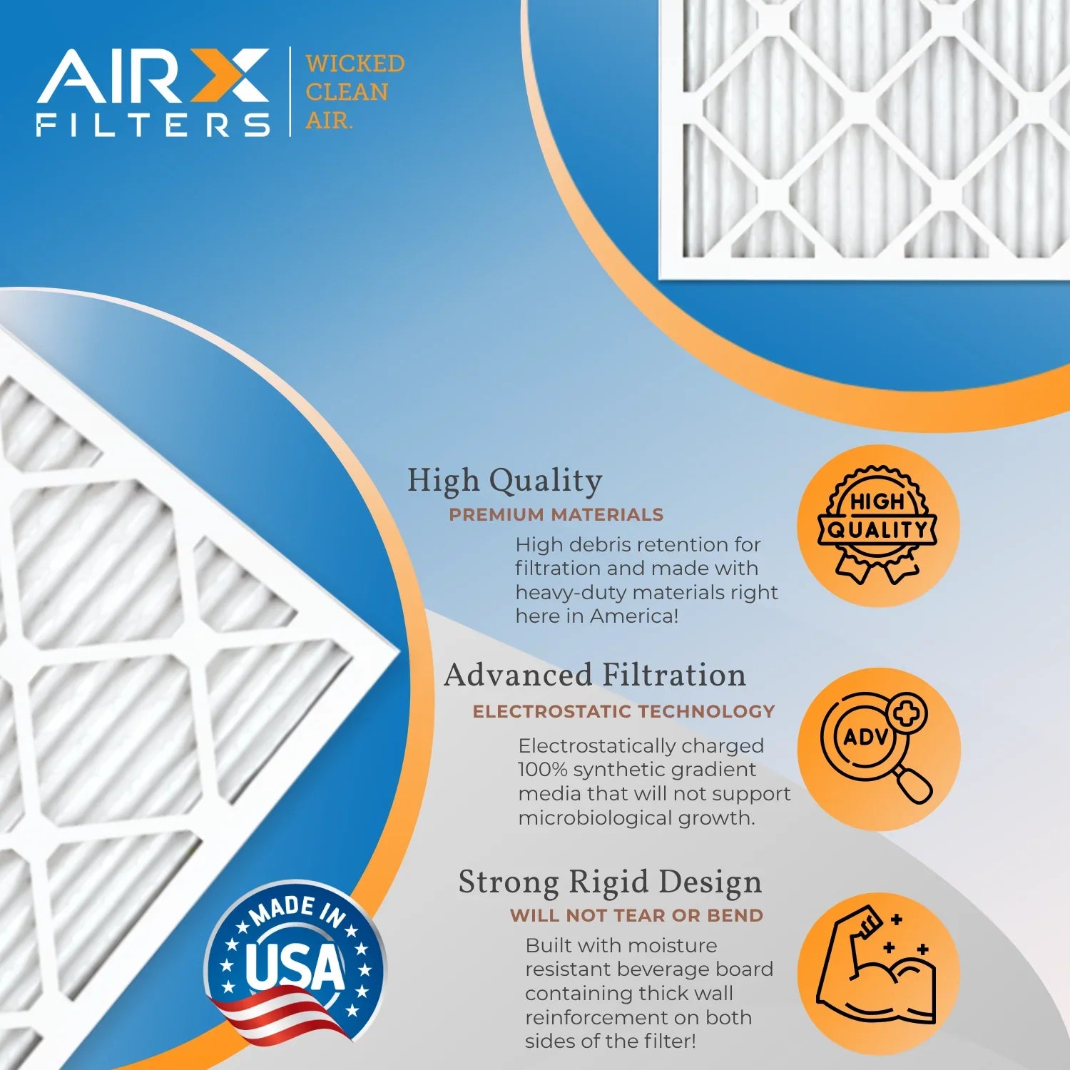12x18x1 Air Filter MERV 8 Comparable to MPR 700 & FPR 5 Electrostatic Pleated Air Conditioner Filter 6 Pack HVAC AC Premium USA Made 12x18x1 Furnace Filters by AIRX FILTERS WICKED CLEAN AIR.